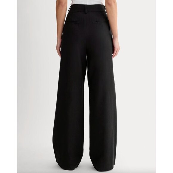 NEW Everlane The Draper Pleated Pant in Buttersmooth Womens 14 Black - Picture 4 of 13